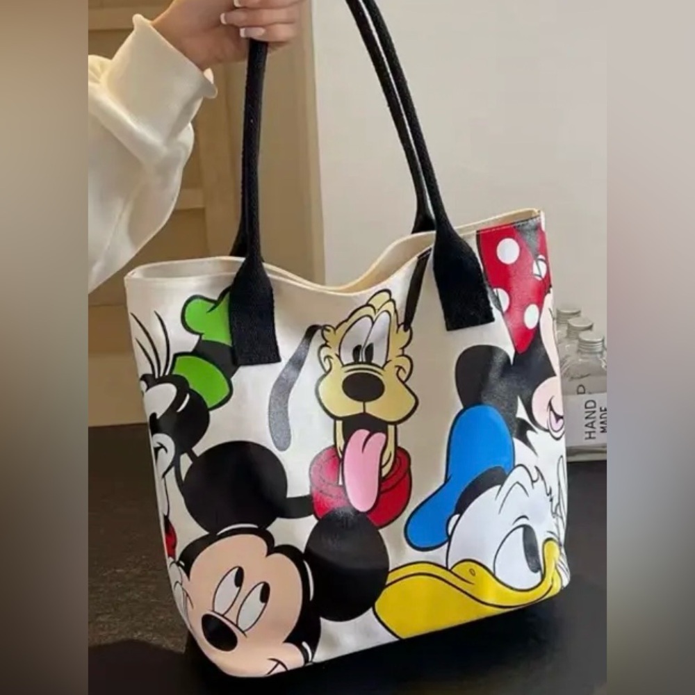Disney Character / Mickey Mouse Tote Bag - Black, White, Red, Yellow, Blue